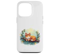 Cartoon cat Sleeping on Tree Branch Illustration Design Case for iPhone 13 Pro