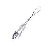 Cartoon Cat Star Bowknot Bead Charm Colorful Beaded Keychain Fashionable Resin Alloy Accessory for Bags