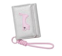Cartoon Cats Character Flat Wallet Abrasion Coin Purse Quick Access Card Slots Portable Wristlet Styles PU Leather Cats Print Wallet, Silver, Mass Beauty