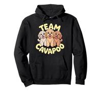 Cartoon Cavalier Poodle Cross Mix Breed Dog Team Cavapoo Pullover Hoodie
