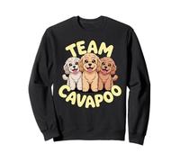 Cartoon Cavalier Poodle Cross Mix Breed Dog Team Cavapoo Sweatshirt