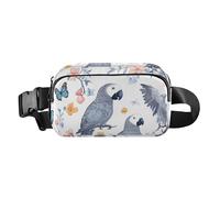 Cartoon Cedar Waxwing Birds Orange Stylish Crossbody Bag Waist Packs for Women Men Waterproof Sling Chest Bags with Adjustable Strap for Travel Vacation Running, 11, One Size