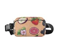 Cartoon Cedar Waxwing Birds Orange Stylish Crossbody Bag Waist Packs for Women Men Waterproof Sling Chest Bags with Adjustable Strap for Travel Vacation Running, 17, One Size