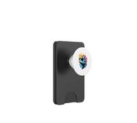 Cartoon chameleon head with sunglasses and paint splashes PopSockets PopWallet for MagSafe