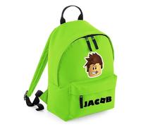 Cartoon Character Bag For Kid, Personalised Backpack, Ro blox Face, Gift For Kids, Boy, Gift For Brithday, 9 litres Mini Fashion Backpack for Nursery, Bookbags, Rucksack, Shoulder Bag. (Lime Green)