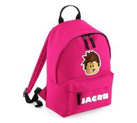 Cartoon Character Bag For Kid, Personalised Backpack, Ro blox Face, Gift For Kids, Boy, Gift For Brithday, 9 litres Mini Fashion Backpack for Nursery, Bookbags, Rucksack, Shoulder Bag. (Fuchsia)