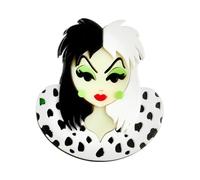 Cartoon Character Black And White Polka Dot Spliced Hair Witch Acrylic Fashion Decoration Clothing Brooch