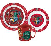 Cartoon Character Dinner Tableware Set 3pcs Plate, Bowl & Mug, BPA Free re-usable Plastic Microwave Safe (Har)