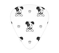 Cartoon Character Jack Russell Terrier Animal,12 Pcs Guitar Pick,3 Different Thickness Plectrums for Acoustic Guitar Bass Ukulele (0.46mm 0.96mm 0.71mm)