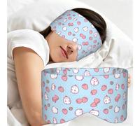 Cartoon Character Strawberry Print Sleeping Mask Reversible Full Face Coverage Travel Eye Shield