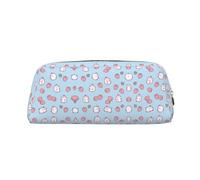Cartoon Character Strawberry Printing Leather Pencil Pouch Pen Case Elegant and Practical Bag for Students Perfect for Office School