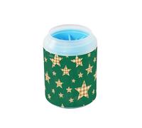 Cartoon Checkered Plaid Stars Green Portable Pet Foot Cleaner Silicone Brush Soft Pets Bathing Brush for Small & Medium Dogs accesorios para perros