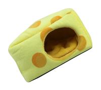 Cartoon Cheese Cake Hamster Plush Warm House Small Animal Bed Cozy Hideaway Nest for Guinea Pig and Small Pets Indoor Cage Accessory