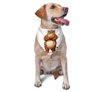 Cartoon Cheetah with Attitude Print Dog Bandana Scarf Adjustable Triangle Pet Bib Cat Kerchief Washable Puppy Neckerchief for Birthday Holiday Party