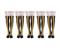 Cartoon Chicken Legs Socks, 3/5 Pair Crazy Funny Chicken Legs Knee-High Novelty Socks for Halloween Thanksgiving (UK, Alpha, One Size, Regular, Regular, 01A-5 Pairs)