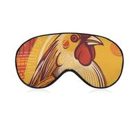 Cartoon Chicken Sleep Mask Light Block-Out Eye Mask for Side Sleeper Pressure-Free Soft Night Blindfold with Adjustable Strap Breathable Sleep Eye Cover for Travel