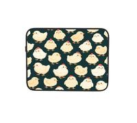 Cartoon Chickens Dark Green Laptop Sleeve Case Notebook Computer Pouch Tablet Briefcase Carrying Bag for Work 13 Inch