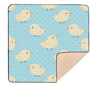 Cartoon Chicks Blue Large Stylish Baby Play mat Foldable for Floor Comfortable Foldable Activity Entertainment Mat for Baby Toddler Infant, 50'' x 50''