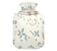 Cartoon Childish Bunny Cute White Cute hot Water Bottle with Soft Cover, 2Lhot compresses for The Body for Neck Shoulder Warmer,Sore Muscle,bolsas de agua Caliente para Dolores