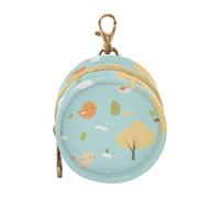 Cartoon Childish Cute Birds Tree Blue Infants Baby Pacifier Storage Case with Zipper and Clip Coin Purse Wallet, Baby Items Container Box