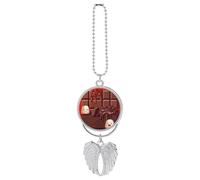 Cartoon Chocolate Car Pendant, Rear View Mirror Hanging Ornament, Auto Decor for Rearview Mirror, Keychain Silver-Style