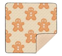 Cartoon Christmas Gingerbread Men Soft Thick Baby Play Mat for Indoor Outdoor Comfortable Foldable Tummy Time & Crawling Mat for Newborns Babies Infants Toddlers, 50'' x 50''