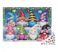 Cartoon Christmas Gnomes 1000 Piece Jigsaw Puzzle Paper for Adults Colorful Snow Scene Jigsaw Puzzle for Family Relaxation Home Decor Gift 38x26cm/1000pcs