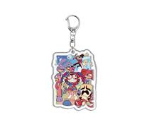 Cartoon Circus Character Acrylic Keychain Cute Clown & Rabbit Figure Keyring Circus Merch Double-Sided Bag Pendant, Backpack Charm Gift for Fans A06