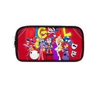 Cartoon Circus Character Circus Merch Cartoon Clown Print Pencil Case, Large Capacity Stationery Organizer with Zipper Pencil Pouch for Kids Boys Girls School A02