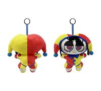 Cartoon Circus Character Plush Keychain Cute Clown & Rabbit Plush Keyring Circus Merch Bag Pendant, Backpack Charm Gift for Fans A03