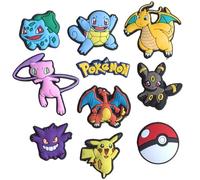 Cartoon Clog Charms 10PCS - Anime Kid Shoe Charm, Monster Animal Dinosaur Fun Cute Shoe Clip Boy Girl Man Women Zoo Teddy Sea Decoration Accessories (Pokemon 10 Pack)