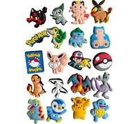 Cartoon Clog Charms Animal Dinosaur Fun Cute Kid Shoe Clip Boy Girl Man Women Zoo Teddy Sea Decoration Accessories (Pokemon 20 Pack)