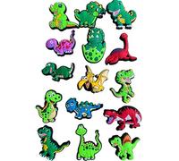 Cartoon Clog Charms Animal Dinosaur Fun Cute Kid Shoe Clip Boy Girl Man Women Zoo Teddy Sea Decoration Accessories (Dinosaur 15 Pack)