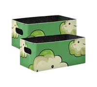 Cartoon Cloud Fabric Storage Bins 2 Pack Organizer Bins for Home, Office,Closet, Clothes
