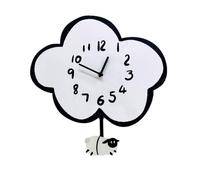 Cartoon Clouds Sheep Wall Clock Waving Pendulum Bedroom Living Room Home Decor Operated for Kids