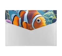 Cartoon Clown Fish File Organizer for Office,6 Pockets Expanding File Folder, Portable Accordion Folders for Desktop, Waterproof Paper Bill Receipt Organizer for Business