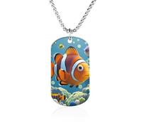 Cartoon Clown Fish Necklace Gift for Girlfriend Boyfriend, Long Chain Pendant Custom with Picture, Personalized Necklace Gift for Christmas Anniversary Family Birthday Valentine's Day