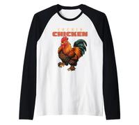 Cartoon Cochin Chicken Funny Farm Animal Cute Hen Raglan Baseball Tee