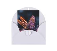 Cartoon Color Flower Butterfly Print Adorable Blank Cards& Envelopes,Unique Designs Perfect for Festivals, Invitations