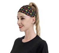 Cartoon Colored Robot Print Headbands for Women Men - Hair Band Sweat Bands for Running Football Gym Accessories