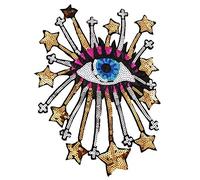 Cartoon Colorful Big Stars Eye Sew/Iron On Appliques Sequins Embroidery Patches for Clothing Art Badge Stickers Decor T-Shirt Jeans for Big Patches Jackets