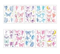 Cartoon Colorful Butterfly Tattoo Sticker Waterproof Sweat Fairy Cute Party Temporary Disposable Sticker69*120mm