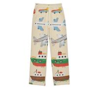 Cartoon Colorful Cars Ships and Planes Pajama Pants for Boys Elastic Waist Kids Boy Pajamas Bottoms Boys Christmas Pajama Pants 11-12Y