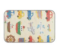 Cartoon Colorful Cars Ships and Planes Summer outdoor dog mat Self Cooling 38" x 23" animal cooling for pets indoor comfy cama fria para perro M