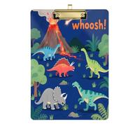 Cartoon Colorful Dinosaurs A4 clipboard with Hanging Hook Waterproof clipboard for Kids for Nurses Home Contractor Size 9 x 12
