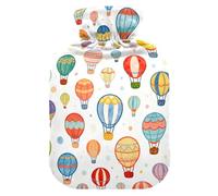 Cartoon Colorful Hot Air Balloon hot Water Bottle with Soft Cover, 1L hot compresses for The Body for Sore Muscle