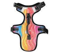 Cartoon Colorful Wave Stars Balls Reflective Vests for Dogs for Malinois Night Walking Waterproof Cat Harnesses Chaleco para perro Medium