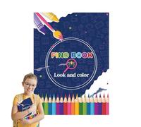 Cartoon Coloring Book, Compact Look Find, Interactive Activity Play, Reliable Home Beach Vacation Entertainment, Preschool Learning Companion, Reading Pack for Kids, Girls, 28.5 x 21cm