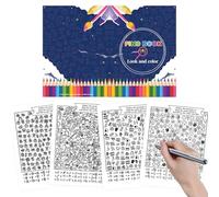 Cartoon Coloring Books - 11.22 Inches Paper Relaxation Activity Pages, Compact Look Find Puzzle Workbook, Drawing Challenge Set with Thick Page Design | Home Beach Vacation Library Learning Fun