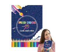 Cartoon Coloring Books - Relaxing Coloring Pages For Teens Activity - Compact Search Game Boys Girls Color Toy For Home Holiday Library